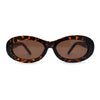 Womens Oval Thick Plastic Mod Fashion Plastic Sunglasses