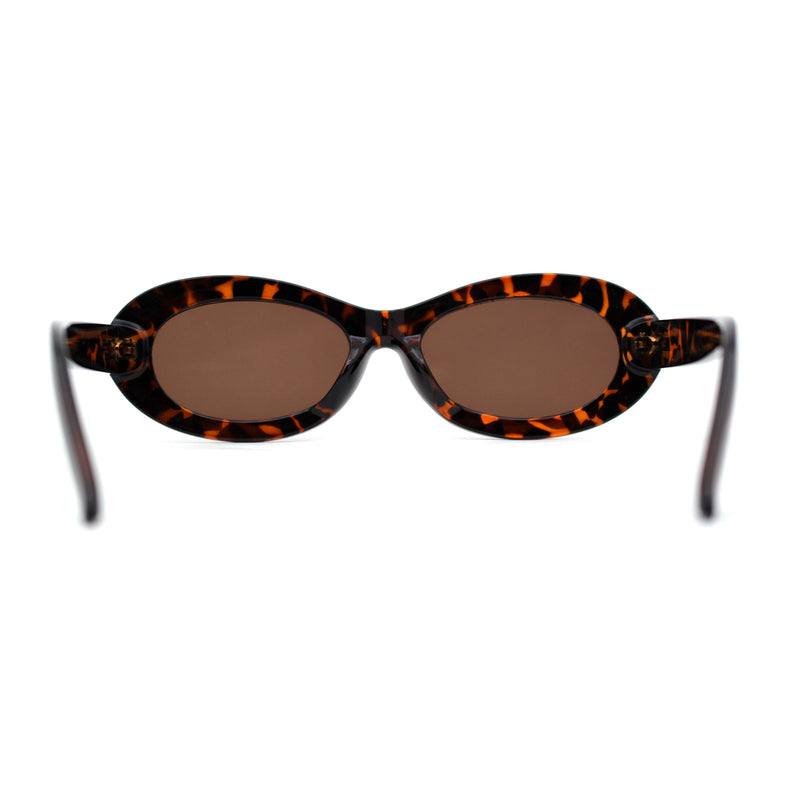 Womens Oval Thick Plastic Mod Fashion Plastic Sunglasses