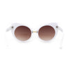 Womens Oversize Round Circle Lens Curled Ears Cat Eye Sunglasses