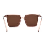 Womens Square Inset Lens Thin Plastic Horn Rim Sunglasses