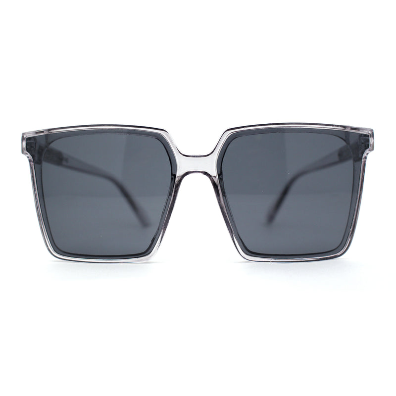 Womens Square Inset Lens Thin Plastic Horn Rim Sunglasses