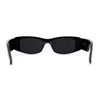 Womens Sparkly Glitter Thick Arm Slim Rectangle Sunglasses