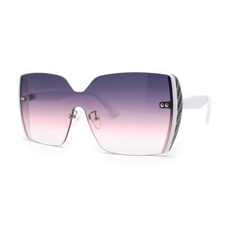 Womens Shield Rimless Oversize Butterfly Diva Sunglasses
