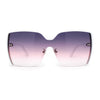 Womens Shield Rimless Oversize Butterfly Diva Sunglasses