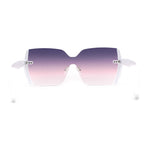 Womens Shield Rimless Oversize Butterfly Diva Sunglasses
