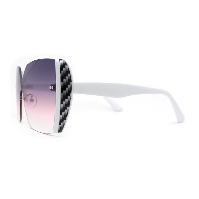 Womens Shield Rimless Oversize Butterfly Diva Sunglasses