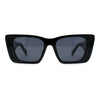 Beveled Frame Squared Mod Cat Eye Geometric Arm Plastic Sunglasses