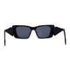 Beveled Frame Squared Mod Cat Eye Geometric Arm Plastic Sunglasses