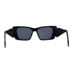 Beveled Frame Squared Mod Cat Eye Geometric Arm Plastic Sunglasses