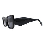 Beveled Frame Squared Mod Cat Eye Geometric Arm Plastic Sunglasses