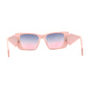 Beveled Frame Squared Mod Cat Eye Geometric Arm Plastic Sunglasses