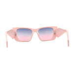 Beveled Frame Squared Mod Cat Eye Geometric Arm Plastic Sunglasses