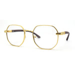 90s Retro OG Rapper Luxury Art Deco Rectangle Fashion Glasses Gold Brown