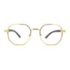 90s Retro OG Rapper Luxury Art Deco Rectangle Fashion Glasses Gold Brown