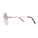 Womens Boyfriend Luxury Flat Top Double Bridge Pilots Sunglasses