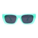 Classically Square Narrow Rectangle Plastic Womens Sunglasses