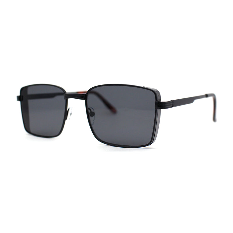 Mens Luxury Classical Narrow Rectangular Metal Rim Pimp Sunglasses