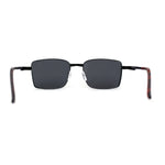 Mens Luxury Classical Narrow Rectangular Metal Rim Pimp Sunglasses