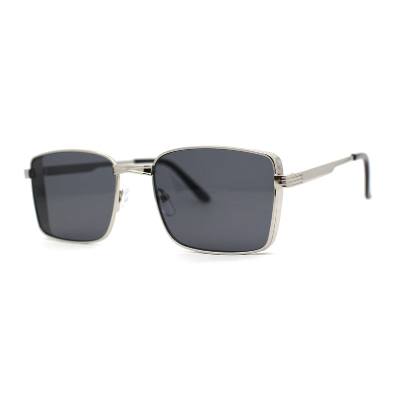 Mens Luxury Classical Narrow Rectangular Metal Rim Pimp Sunglasses