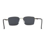 Mens Luxury Classical Narrow Rectangular Metal Rim Pimp Sunglasses