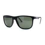 Polarized Mens Flat Top Rectangular Sport Horn Rim Sunglasses