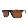 Polarized Mens Flat Top Rectangular Sport Horn Rim Sunglasses