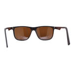 Polarized Mens Flat Top Rectangular Sport Horn Rim Sunglasses