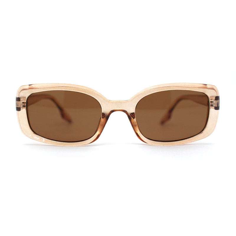 Womens Mod Rectangle Iconic Fashion Plastic Sunglasses