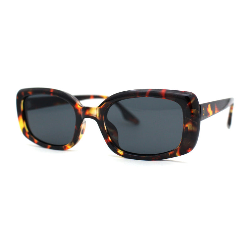 Womens Mod Rectangle Iconic Fashion Plastic Sunglasses