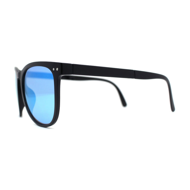 Mens Collapsible Oversize Thin Plastic Hipster Horn Rim Sunglasses