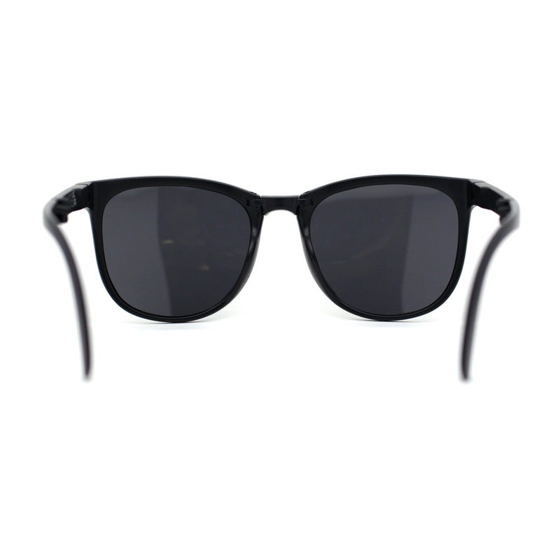 Mens Collapsible Oversize Thin Plastic Hipster Horn Rim Sunglasses