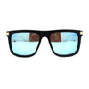 Mens No Glare Polarized Flat Top Horn Rim Rectangle Sunglasses