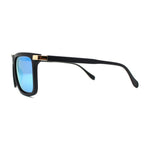 Mens No Glare Polarized Flat Top Horn Rim Rectangle Sunglasses