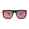 Mens No Glare Polarized Flat Top Horn Rim Rectangle Sunglasses