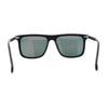 Mens No Glare Polarized Flat Top Horn Rim Rectangle Sunglasses