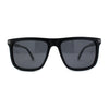 Mens No Glare Polarized Flat Top Horn Rim Rectangle Sunglasses