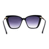 Womens Oversized Cat Eye Chic Metal Arm Plastic Sunglasses