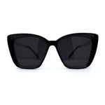 Womens Oversized Cat Eye Chic Metal Arm Plastic Sunglasses