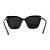 Womens Oversized Cat Eye Chic Metal Arm Plastic Sunglasses