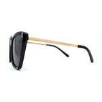 Womens Oversized Cat Eye Chic Metal Arm Plastic Sunglasses