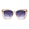 Womens Oversized Cat Eye Chic Metal Arm Plastic Sunglasses