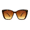Womens Oversized Cat Eye Chic Metal Arm Plastic Sunglasses