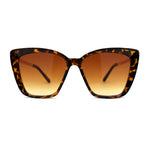 Womens Oversized Cat Eye Chic Metal Arm Plastic Sunglasses