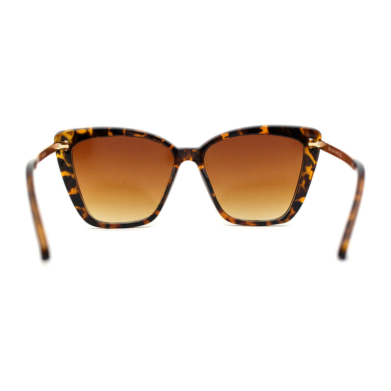Womens Oversized Cat Eye Chic Metal Arm Plastic Sunglasses