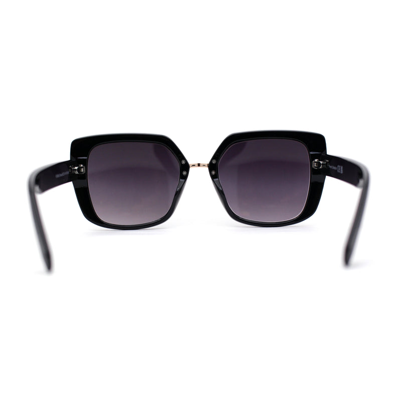 Womens Oversized Squared Cat Eye Metal Bridge Plastic Fashion Sunglasses
