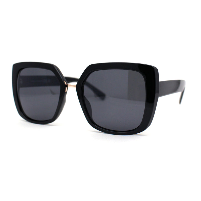 Womens Oversized Squared Cat Eye Metal Bridge Plastic Fashion Sunglasses