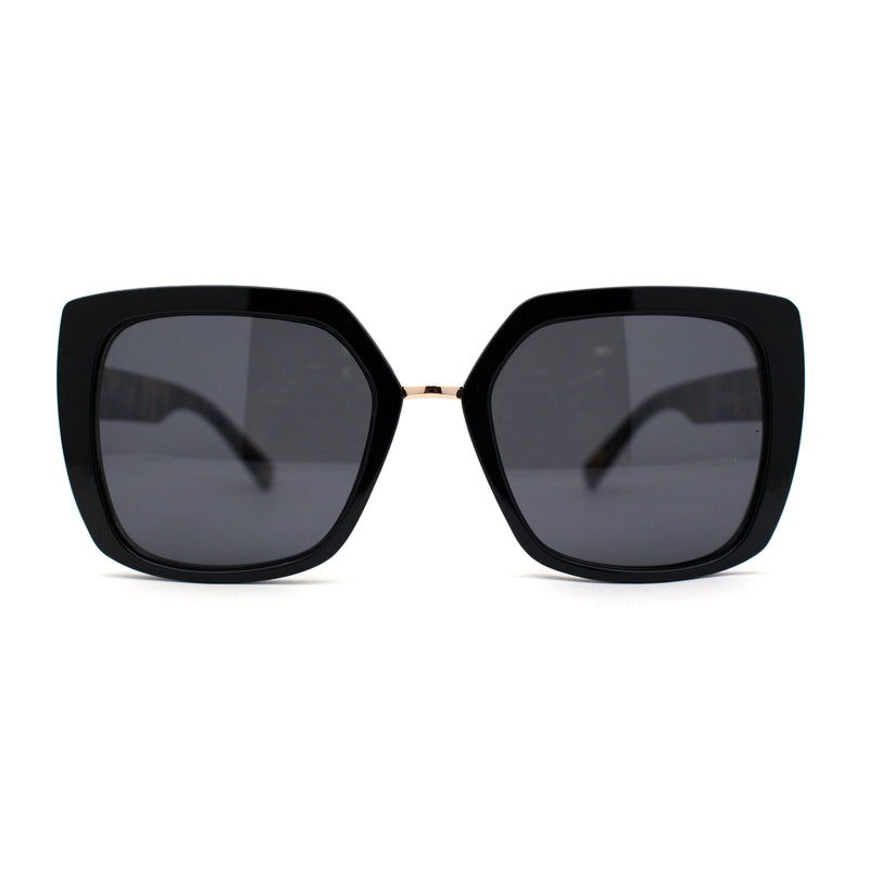 Womens Oversized Squared Cat Eye Metal Bridge Plastic Fashion Sunglasses