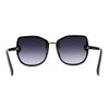 Womens Slick Rimless 90s Fashion Butterfly Plastic Sunglasses