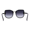 Womens Slick Rimless 90s Fashion Butterfly Plastic Sunglasses