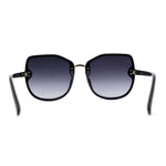 Womens Slick Rimless 90s Fashion Butterfly Plastic Sunglasses